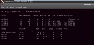 aircrack-ng with showing all clients connected.